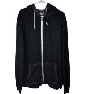 BKE Athletic Fit Full Zip Hoodie Black XL Lightweight Casual Sweatshirt